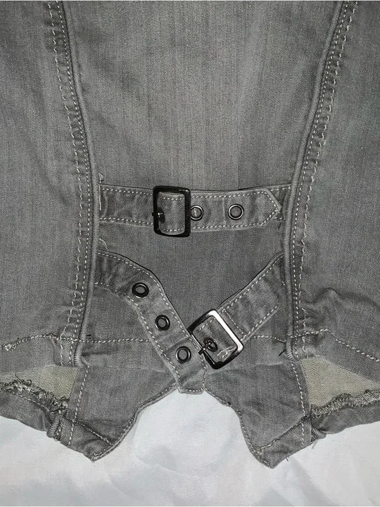 Vintage Y2K Clash Buckle Vest Gray Cotton Clash Jeans USA - Picture 4 of 5